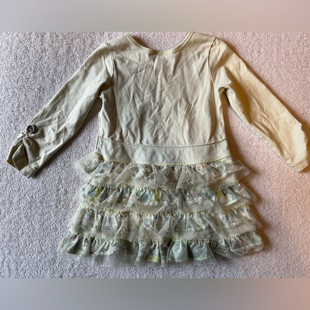 Naartjie long sleeve toddler dress w tulle bottom. Pale spring green. 18-24 mos - Picture 6 of 6